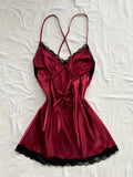 Off Shoulder Ultra Short Sexy Bras Pajamas Home Dresses Night Shirts Sexi Women's Nightgown Silk Lingerie See Through Dress