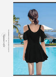 New Swimsuit for Women Soaking in Hot Springs, Concealing Flesh and Slimming, Conservative One-piece Skirt, Flat Angle Swimsuit