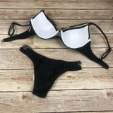 Leopard Splicing Bra Cup Bikini Women Swimsuit Female Swimwear Two-pieces Bikini Set Push Up Bather Bathing Suit Swim Beach Wear