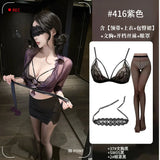 Translucent Purple Shirt Paired With A Skirt Set Secretary Sexy For Women Alluring And Pure Desire Dress Nightclub Style 89JL