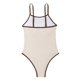 2026 One Piece Swimsuit Solid High Cut Swimwear Women Bathing Suit Female Swimming Summer Beachwear Bodysuit
