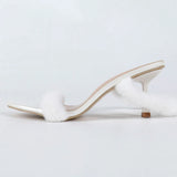 High Heel Sandal for Women Open Toe Large Size Suit Female White Summer Shoes All-Match High-heeled Peep Big Stiletto Girl