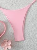 Halter Bikinis 2026 Women String Thong Swimwear Female Sexy Swimsuit Solid Bathers Bathing Swimming Swim Suit Beachwear