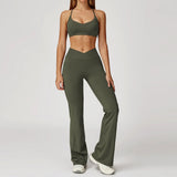 Women's Yoga 2-Piece Hip Lifting Tight Fitting Naked and Beautiful Back Set Outdoor Sports and Leisure Running Fitness Suit