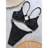 10 Colors V Neck Rhinestones Bikini Female Swimsuit Women Swimwear Padded Bather Bathing Suit Swim Two-pieces Bikini set K8138