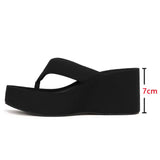 2026 Brand New Flip Flops Sandal Summer Black Platform Sandals Women Outdoor Slipper Wedges Slides 10cm High Heels Shoes Mules