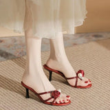 Liyke 2026 New Fashion Flowers Pearl   Women Slippers Summer Party Dress  Sandals