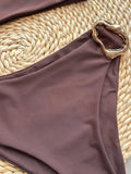 Asymmetric One Shoulder Metal Ring Women Swimwear One Piece Swimsuit Female High Cut Monokini Bather Bathing Suit Swim Beachwear