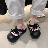 2026 New DIY Lace-up Fashion Clogs For Women Platform Slippers Thick Sole Summer Shoes Female Street Sandals Home Beach Slides