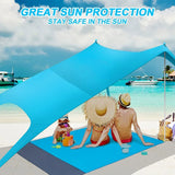 Home Beach Awning Outdoor Camping Sun Shade UV Protection Portable Windproof Beach Canopy with Storage Bag Camping Accessories