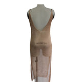 Sexy Sheer Net Mesh Knitted Glitter Tunic Beach Cover Up Cover-ups Long Beach Dress Beach Wear Beachwear Female Women Robe V651