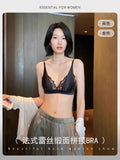 Elegant French Lace Triangle Bra, Summer Satin Bralette for Small Bust, Wirefree Sensual Lingerie Set MOYISU Panty Bras & Set AB