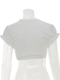 Ahagaga Sexy Women's Short T-Shirt 2026 Summer Y2K Tees V Neck Crop Tops Solid Slim Sheath Fashion Casual Outwear Beach Tops