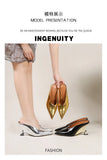 Design Fashion Platform Wedges High Heels Mule Women Slippers Concise Shallow Pointed Toe Party Dress Ladies Shoes 2026