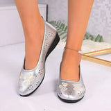 Comfortable Flat Bottom Mom ShoesSoft Surface  Work Casual Women's Footwear Breathable Hollow