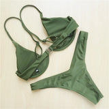 S - XL V-bar Underwired Bikini Female Swimsuit Women Swimwear Two-piece V shape Wire Bikini set Bather Bathing Suit Swim V439