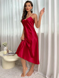 Women's Nightdress Spaghetti Strap V Neck Elegant Luxury Comfortable Breathable Loungewear Relaxing Daily Leisure Classic Style