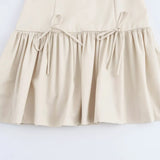 Foridol Bowknot Pleated Tank Short Dress for Women Sleeveless Casual Party Short Dress Female Casual Autumn Winter Dress