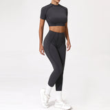 2PCS Yoga Suit Sports Set Women Quick-Drying Gym Set Women Tracksuit Running Workout Long Sleeve Sports Shirt Yoga Clothing