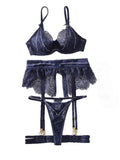 2025 Sexy Swimsuit Four Piece Set Hollow Out Mesh Lace Sheer Gathering Body Charm Bra Set Bikinis Women Bikini High Waist 5MJK