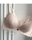 Summer Nouvelle Tendance! Soutien-Gorge Push Up à Fermeture Avant - Bretelles Dentelle Dos, Bralette Légère pour Petite Poitrine