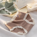 Cotton Panties Women Underpants Low Waist Underwear Confortable Briefs Pants Solid Color Cartoon Print Lingerie