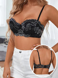 Women's embroidered lace lingerie with steel rims gathered push ups adjustable shoulder straps comfortable fit bra B6106