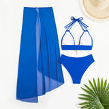 3 Pieces Floral Printed Push Up Bikinis 2026 Women Halter Swimwear Female Sexy Swimsuit & Beach Dress Bathing Swimming Swim Suit