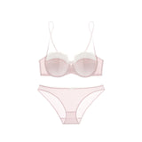 Sexy Push Up Bra Small Breasts Women, Pure Sensual Lace Lingerie Set Summer Thin No Empty Cup Gather Support Beautiful Bralette