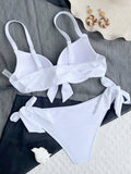 Sexy Knotted Underwired Bra Cup Bikini Women Swimsuit Female Swimwear Two-pieces Bikini Set Push Up Bikinis Bathing Suit Swim
