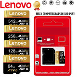 Waterproof A1 Lenovo 512GB Memory Card Micro TF SD TF Cards SD Cards 256GB 4K 128GB 32GB U1 for Camera/Laptop/Phone