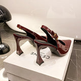 2026 Pointed Sandalias De Mujer Shallow Comfortable Patent Leather Fashion Shoes Woman French Sexy High Heels Designer Footwear