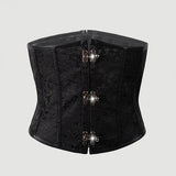 Sexy Leather Tight Corset Jacquard Waist Cincher Bust Support Shapewear New Lace-up Court Casaul Elegant Style Corset B8RO