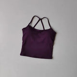 Women's Slim Fit Nude Sports Bra Yoga Fitness Vest Skin Friendly Pilates Top Beautiful Back Design Suspension Yoga Fitness Top