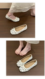 2026 New Polka Dot Women Ballet Flats Comfort Round Toe Shoes Street Style Soft Sole Ladies Eelgant Dress Slip on Loafers Shoes