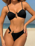 New Sexy Ribbed Brazilian Bikini Padded Bathing Suit Bather Swim Female Swimsuit Two-Pieces Bikini Set Women Swimwear V6343R