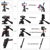 Bluetooth Remote Control Phone Tripod Stand Portable Lightweight Camera Tripod for Stable Video Photography and Mobile Holder