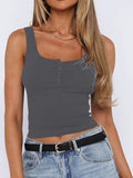 Phantasy Y2K Women's Tank Top Fashion Tees Basic Strapless U Neck Camisole Sexy Button Up Tanks 2026 New Summer Women Clothing
