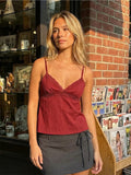 Women Lace Trim Vest Spaghetti Strap V-neck Corset Tank Tops Daily Casual Party Club Retro Elegant Camisole Shirts Summer