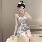New High-end Popo Group Classic Bodian Cake Skirt, Slim Fit and Slimming One-piece Swimsuit for Women
