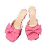 Slim Heel Slippers Women Spring Summer 2026, Princess Style Butterfly Bow High Heels, Cool Slippers