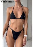 2026 Metal Ring Halter Bikini Female Swimsuit Women Swimwear Two-pieces Bikini set Strappy Padded Bather Bathing Suit Swim V8168