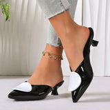 New Women's Mules 2026 Summer Fashion Pointed Toe Mules Metal Designer Sandals Women Slingback Comfortable Office High Heels