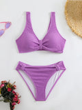 High Waist Bikini 2026 Women Sporty Swimsuit Solid Sexy Striped Swimwear Female Bathers Bathing Swimming Swim Suit Beachwear