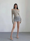 WOMENGAGA Spicy Girl Wide Belt Low Waist Short Skirt Women Safety Skorts Mini Short Skirt Summer New Half Skirt Fashion AH7O