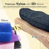PeaKalo Authentic African Net Sponge-2Pcs Exfoliating Bath Shower Loofah Sponge, Gentle Back Scrubber for All Skin Types,Durable