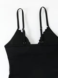 2026 Strappy Swimsuit One Piece Drawstring V-neck Swimwear Women Sexy Black Bathers Bathing Swimming Swim Suit Female Beachwear