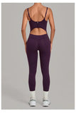 Women's Seamless Yoga Jumpsuits Sports Gym Fitness Backless Sleeveless Hip-lifting Pants One-piece Training Workout Bodysuits