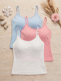 1Pcs Women Padded Camisole Tank Top Solid Basic Sport Sleeveless Vest Comfort Daily Ladies Wireless Bralette