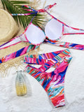2026 Sexy Bikini Women Push Up Print High Waist Cross Straps Halter Swimwear Swimsuit Bikinis Set Bathing Suit Bikini Female New
